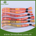 Custom Polyester Fabric Satin Wristbands With Plastic Tube Sliding Lock For Event